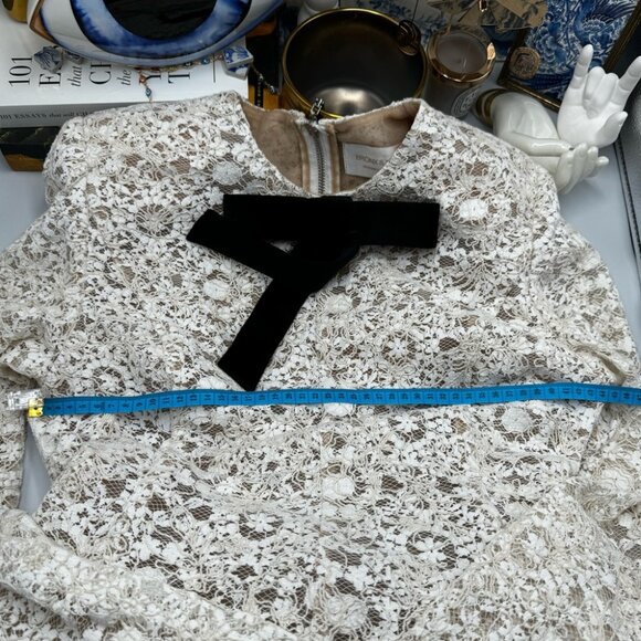 🆕 BRONX & BANCO 🧿 NWOT Courtney Long Sleeve White Lace Mini Dress - Size XL/10 - Picture 14 of 16